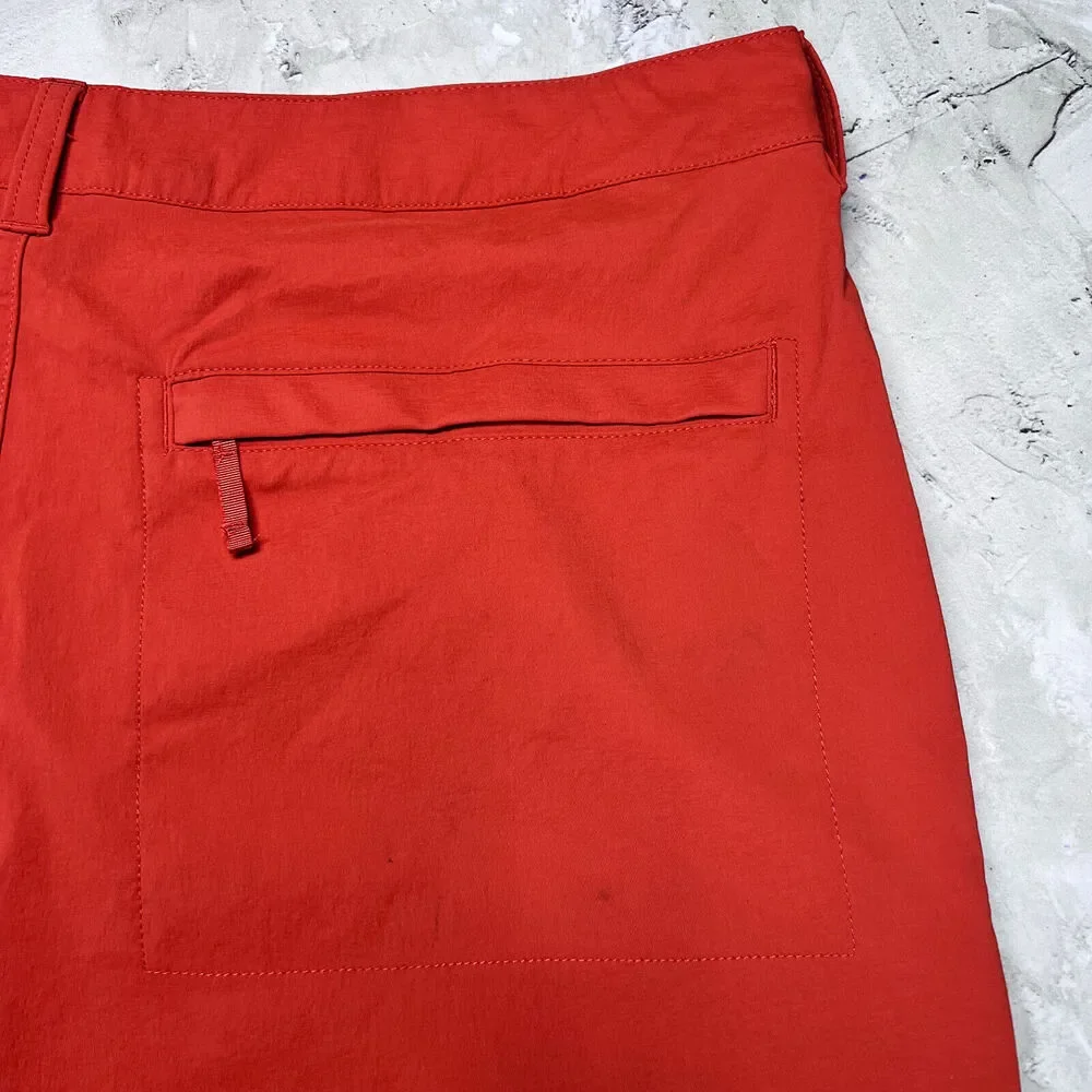 The North Face Cargo Hiking Shorts SIZE 38 Red Orange Nylon Quick Dry Gorpcore